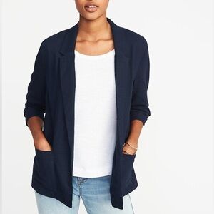 Old Navy Linen blend‎ open cardigan blazer office layering essential